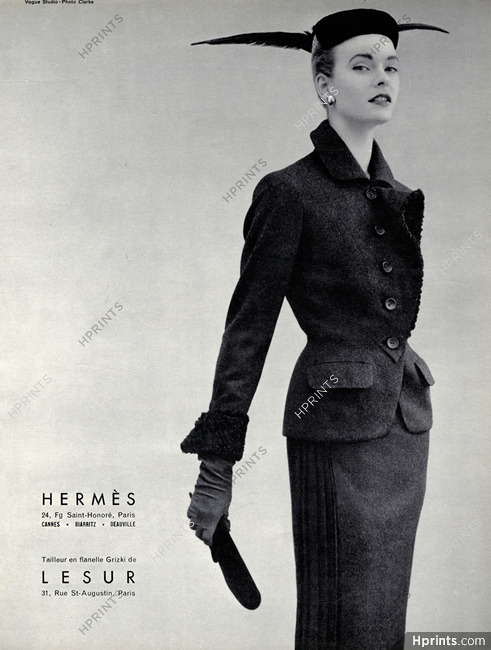 Hermès 1954 Suit, Lesur, Photo Henry Clarke