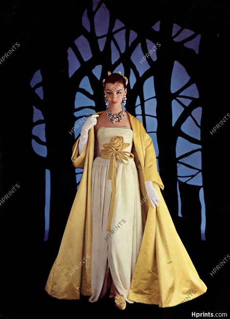 Jeanne Lanvin Castillo 1958 Manteau de Cour, Bianchini Férier, Robe de Buche, Photo Pottier