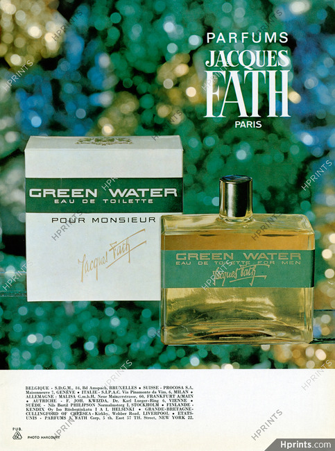 Jacques Fath (Perfumes) 1962 Green Water, Photo Harcourt