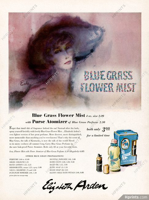 Elizabeth Arden (Perfumes) 1955 Blue Grass Flower Mist