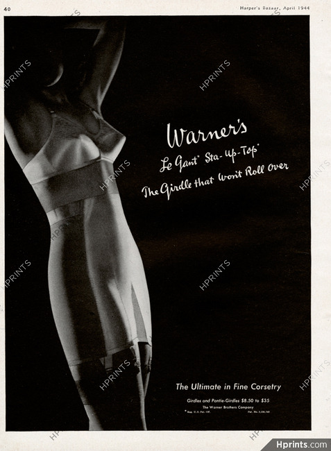 1949 Warner's Warnerette Underwear Lingerie Vintage PRINT AD Bras Girdles  B&W