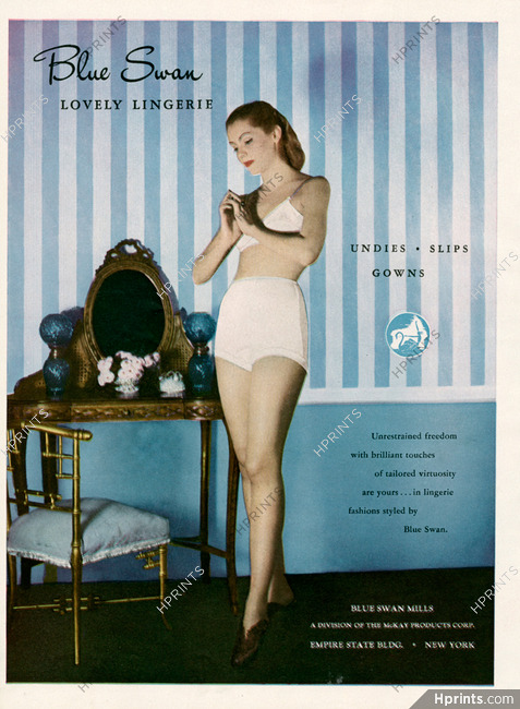 Blue Swan (Lingerie) 1947 Pantie — Advertisement