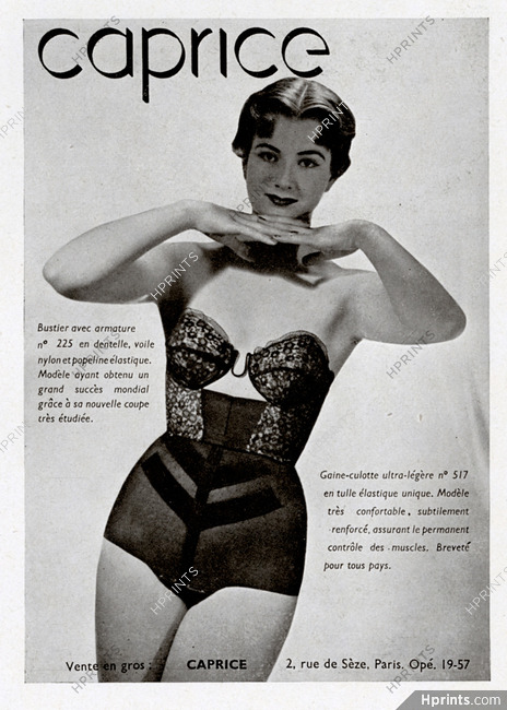 Caprice 1954 Bustier, Gaine-culotte — Advertisement