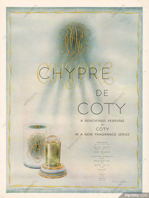 Coty (Perfumes) 1948 Le Chypre