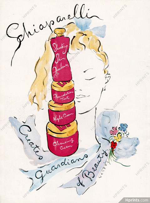 Schiaparelli (Cosmetics) 1947 Guardians of Beauty, Marcel Vertès (Version in english)