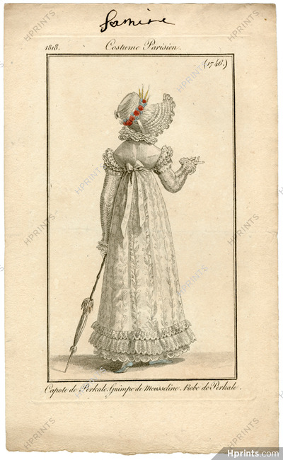 Le Journal des Dames et des Modes 1818 Costume Parisien N°1746