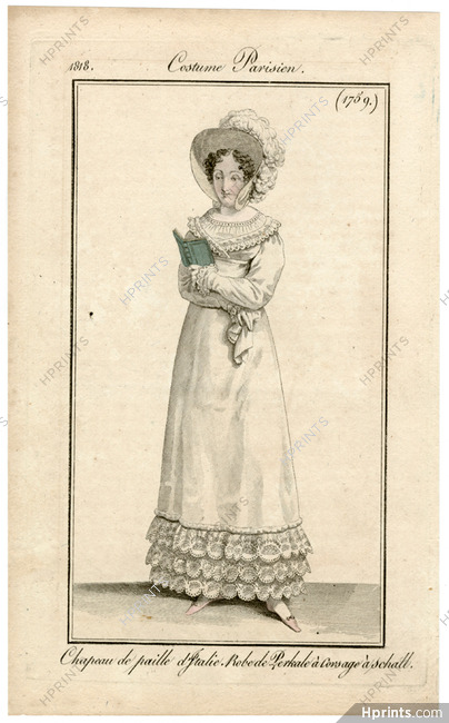 Le Journal des Dames et des Modes 1818 Costume Parisien N°1759