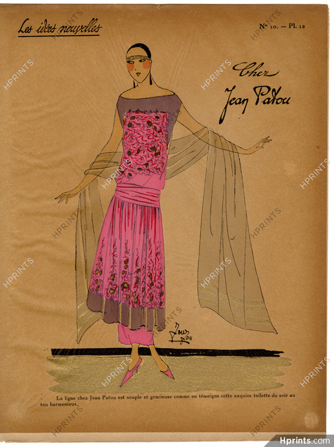 Les Idées Nouvelles de la Mode, circa 1922 Jean Patou, Fashion Art Deco Pochoir on Chinese Paper