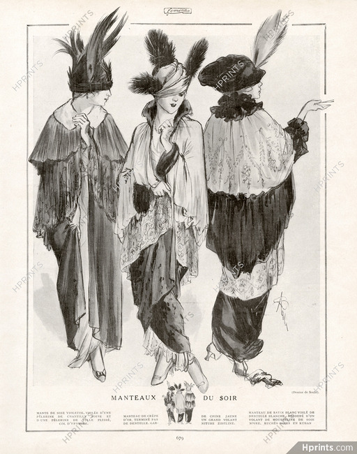 Manteaux du Soir 1913 Evening Coats, A. Soulié