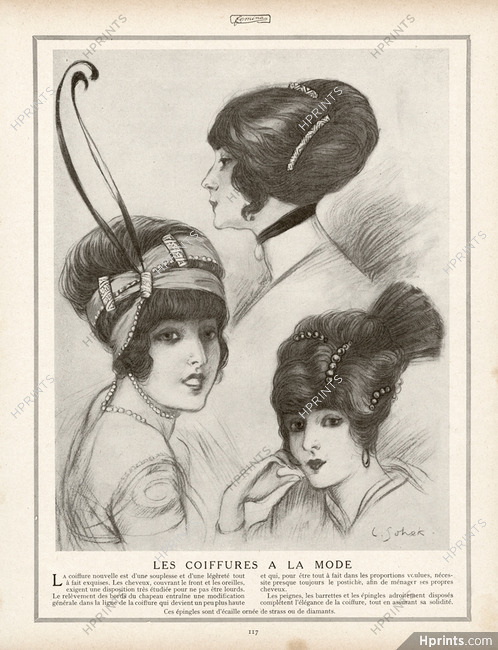 Sohek 1913 Les Coiffures à la Mode, Hairstyle, Combs