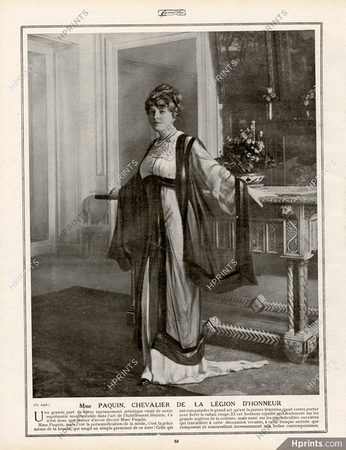 Mrs Paquin 1913 Chevalier de la Légion d'Honneur, Legion of Honour, Photo Agié
