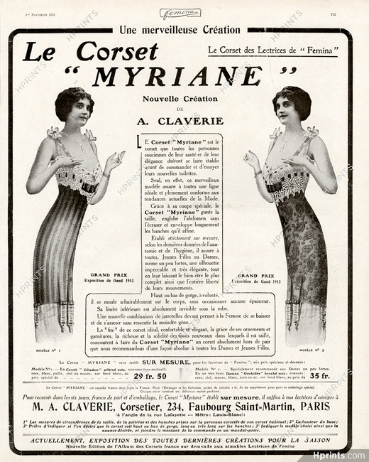 Claverie (Corsetmaker) 1913 Myriane