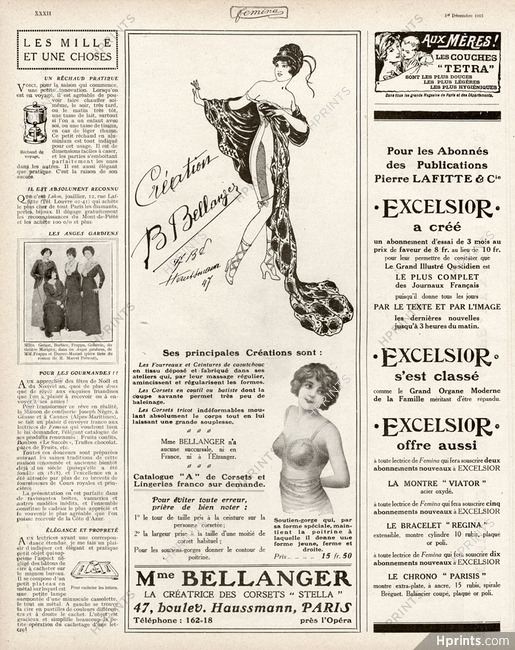 Bellanger (Corsetmaker) 1913 Corset, Brassiere