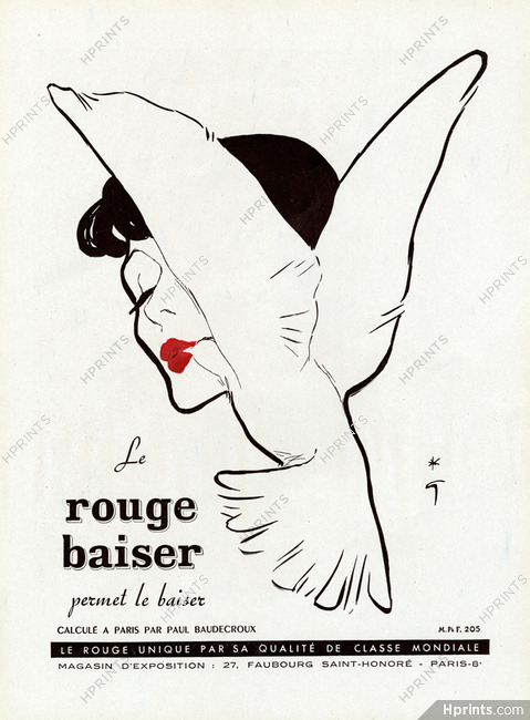Rouge Baiser 1949 René Gruau Lipstick (Dove) (Large)