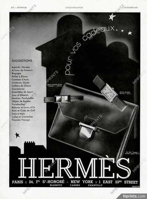 Hermès (Handbag) 1931 Sac Box "Loquet", Montre Bracelet DuoPlan