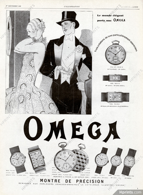 Omega 1928 Le Monde élégant, René Vincent