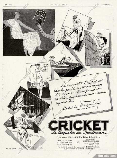 Cricket 1926 Hemjic, André de Fouquières, Golf, Bicycle