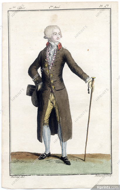 Magasin des Modes Nouvelles Françoises et Angloises 1787 cahier n°10, plate n°1, Desrais