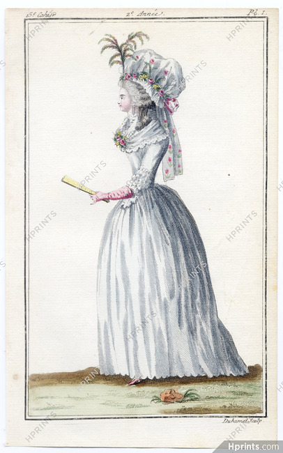 Magasin des Modes Nouvelles Françoises et Angloises 1787 cahier n°15, plate n°1