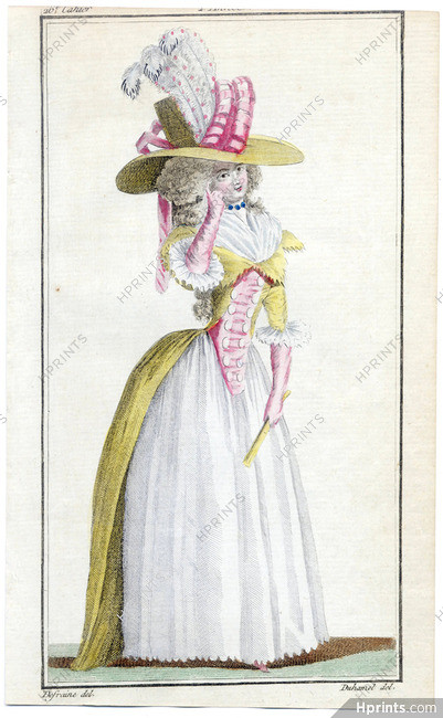 Magasin des Modes Nouvelles 1787 cahier n°26, plate n°2, Defraine, 18th Century Dress