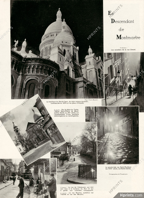 En Descendant de Montmartre 1938 Sacré-Coeur, Photos Pierre Boucher & Flaugergues
