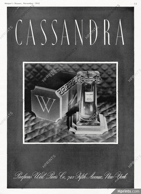 Weil (Perfumes) 1945 Cassandra