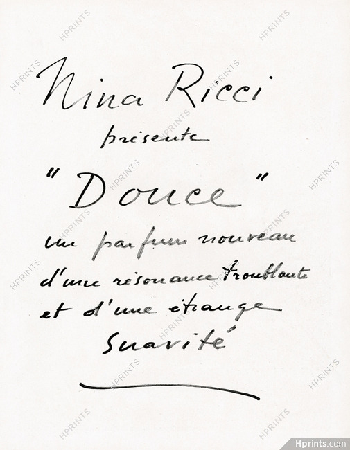 Nina Ricci (Perfumes) 1949 Douce