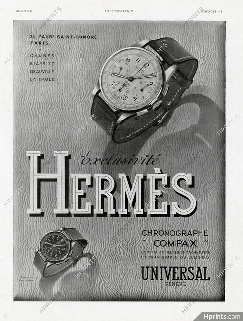 Hermès (Watches) 1940 Universal, Chronographe Compax