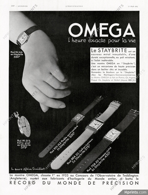 Omega (Watches) 1934 Model Staybrite, Photo Laure Albin Guillot