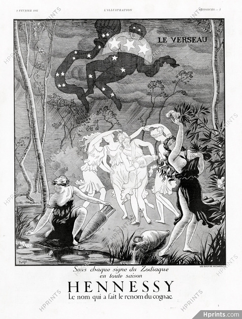 Hennessy 1935 Verseau (Aquarius) Zodiac, Bazé