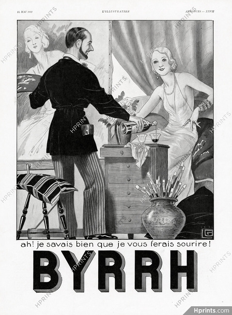 Byrrh 1932 Painter, Art Modeling, Georges Léonnec