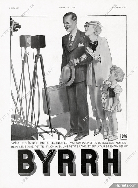 Byrrh 1935 Léonnec Family Little Girl with Doll