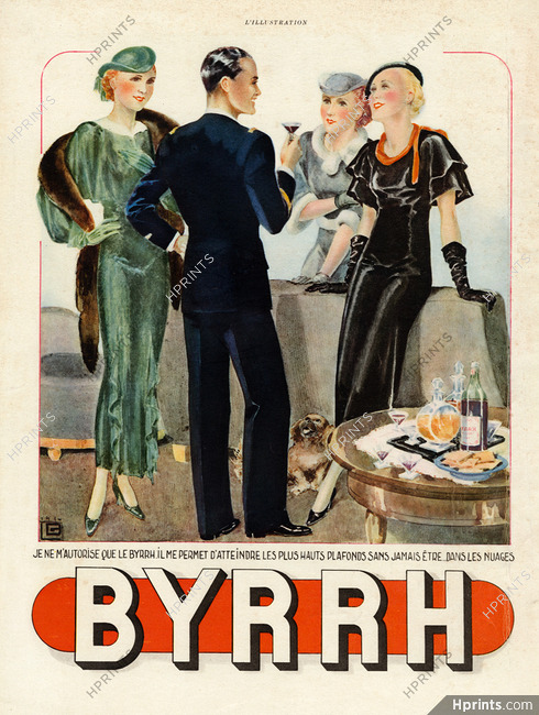 Byrrh 1934 Elegantes Parisiennes Georges Léonnec
