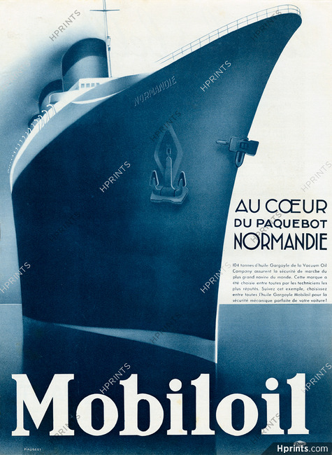 Mobiloil 1935 Normandie (transatlantic Liner)