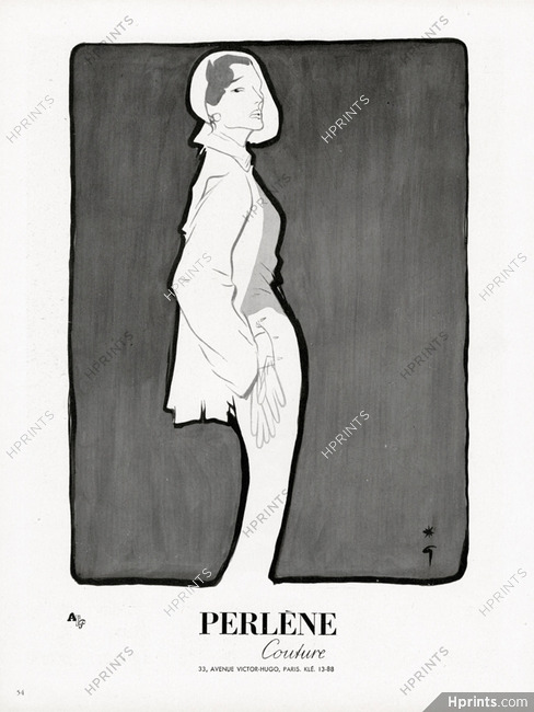 Perlène (Couture) 1949 René Gruau, Jacket