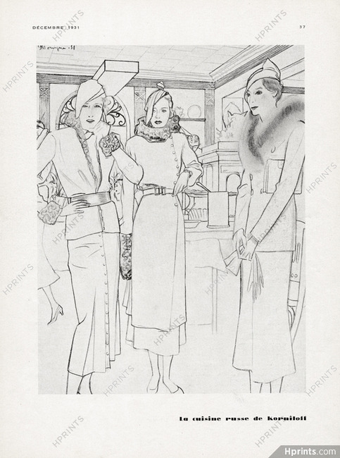 La Cuisine Russe de Korniloff 1931 Vionnet, Schiaparelli, Pierre Mourgue