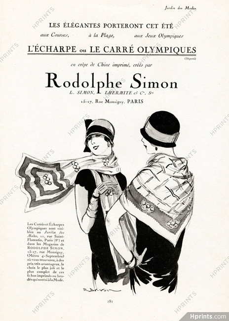 Rodolphe Simon et Fils 1924 Echarpe, R. Drivon