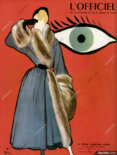 René Gruau 1947 Christian Dior, L'Officiel Cover
