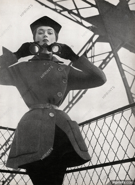 Christian Dior 1950 Embuscade, Dovima, Tour Eiffel, Photo Richard Avedon