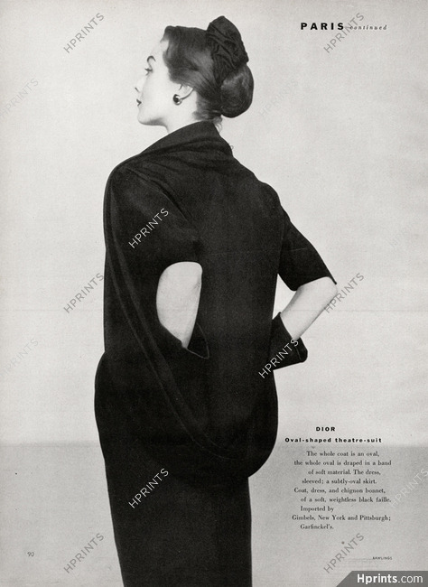 Christian Dior 1951 Oval-shaped Theatre-suit, Photo John Rawlings