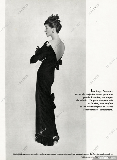 Christian Dior 1957 Robe fourreau noire, Photo Georges Saad