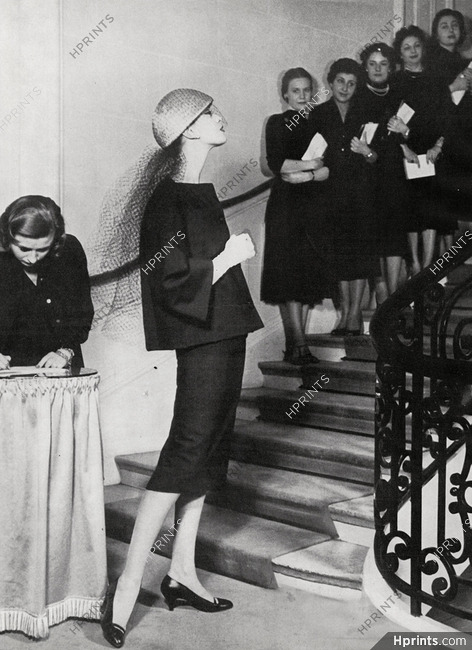 Christian Dior 1956 Suit Jacket, Stairs, "chez" Dior, Photo Louise Dahl-Wolfe