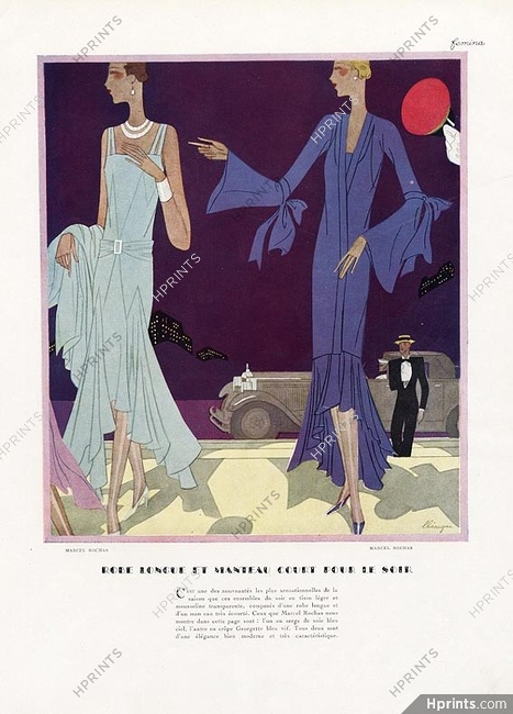 Marcel Rochas 1929 Léon Bénigni, Evening Dress