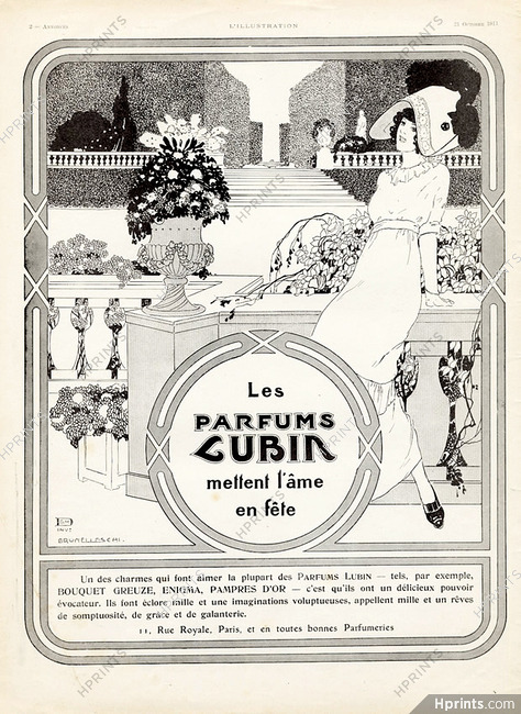 Lubin (Perfumes) 1911 Umberto Brunelleschi