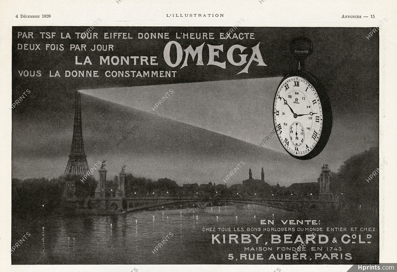 Omega (Watches) 1920 Eiffel Tower — Advertisement