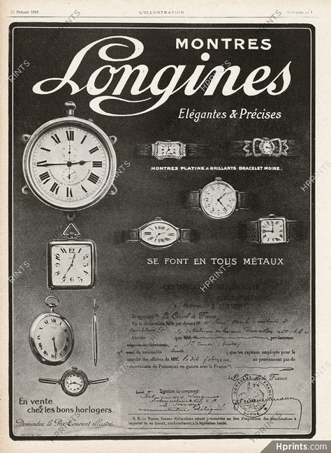 Longines 1916 Montres — Advertisement