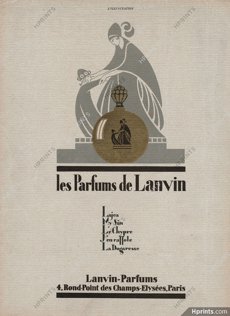 Lanvin (Perfumes) 1927 Paul Iribe, Lajea, My Sin, Le Chypre, J'en Raffole, La Dogaresse