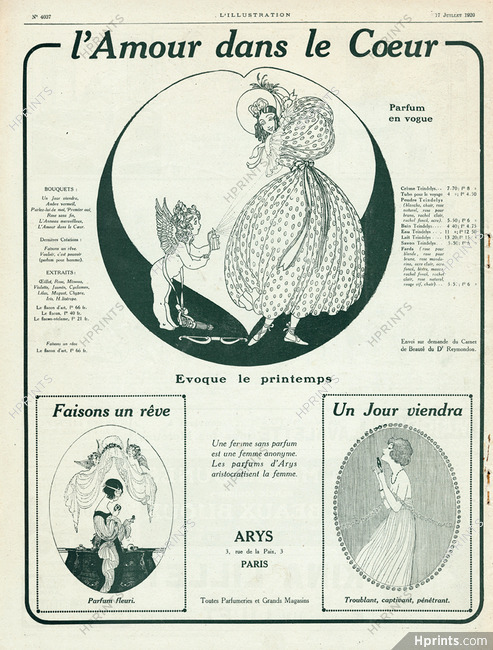 Arys (Perfumes) 1920 L'Amour dans le Coeur, Gerda Wegener
