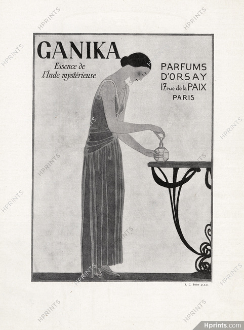 D'Orsay (Perfumes) 1923 Ganika, A-E. Marty, Art Deco