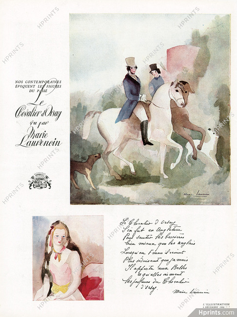 D'Orsay (Perfumes) 1942 Le Chevalier d'Orsay vu par Marie Laurencin